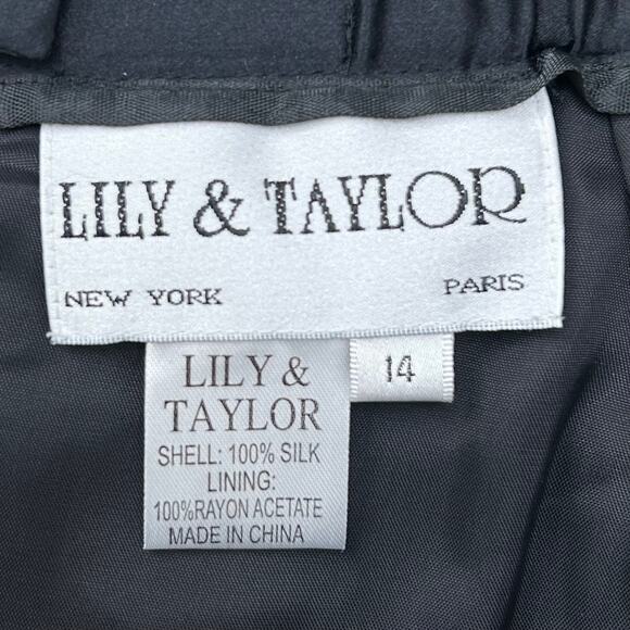 Lily & Taylor Vintage 100% Silk Satin Black Midi Slip Skirt NWT - Picture 6 of 6